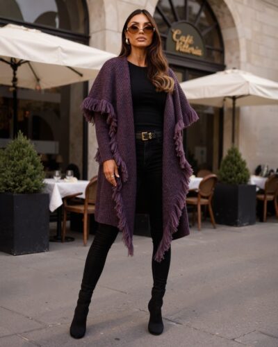 Adelle Plum Cardigan