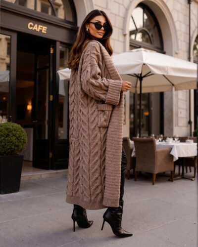 Monni Light Brown Cardigan