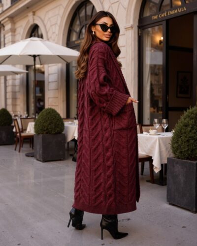 Monni Burgundy Cardigan