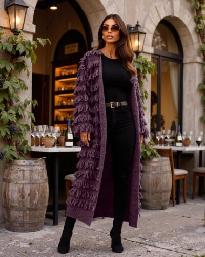 Νoody Plum Cardigan