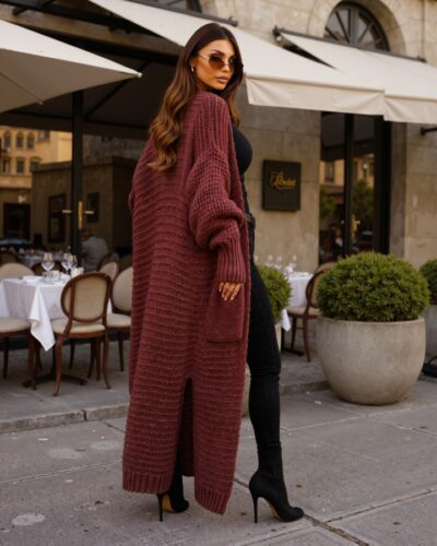 Sonia Burgundy Cardigan