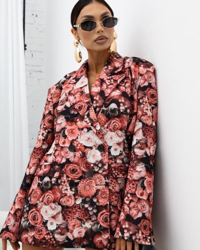 Oversized Roses Pink Blazer